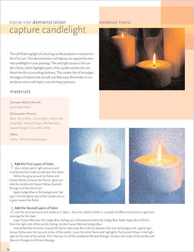 Drawing Candlelight in Colored Pencil