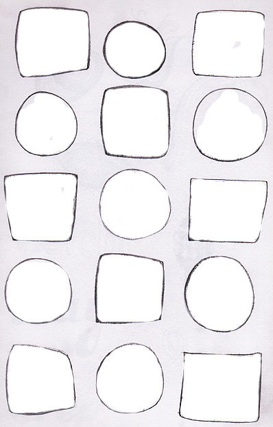 Squares and circles for our sketchbook assignment