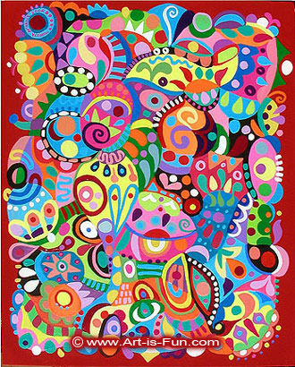 Acrylic抽象艺术由Thaneeya