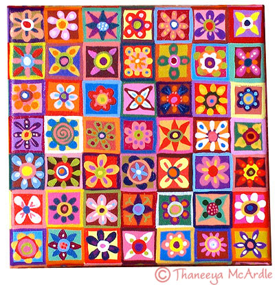 Thaneeya的彩花抽象画