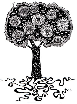 Thaneeya的生命之树水墨艺术