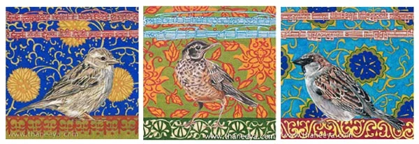 Bird Drawings by Thaneeya