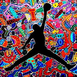 篮球抽象艺术绘画由reggie laurent