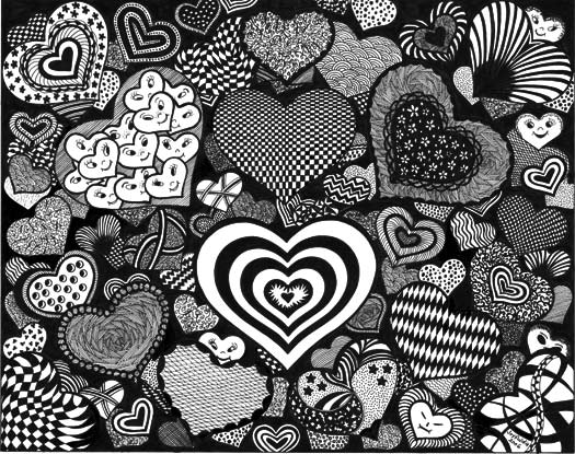 Can you spot the faces hidden in the hearts?