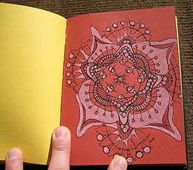 Stephanie's mandala drawn in a Fabriano Multi-Color Artist journal
