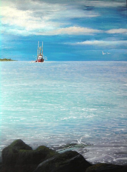 Herring Run Boat Painting