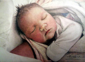 Baby Portrait Drawing by Allen Palmer