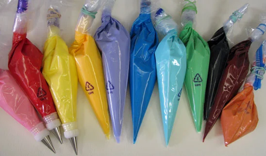 Colored Icing Pastry Bags for Sugar Skulls