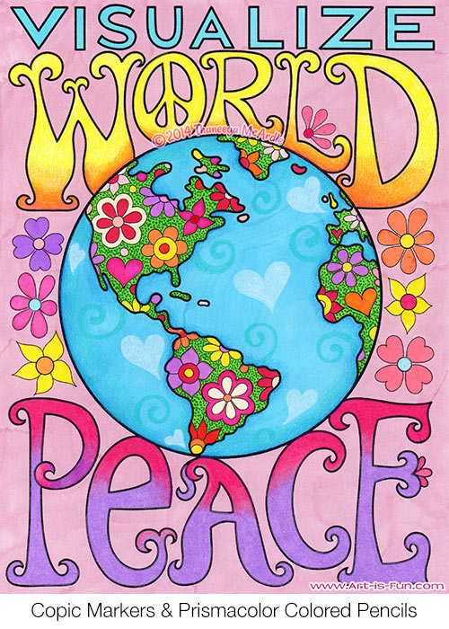 从Thaneeya McArdle的和平与爱的涂色书中想象世界和平新利18在线娱乐18luck世界杯买球