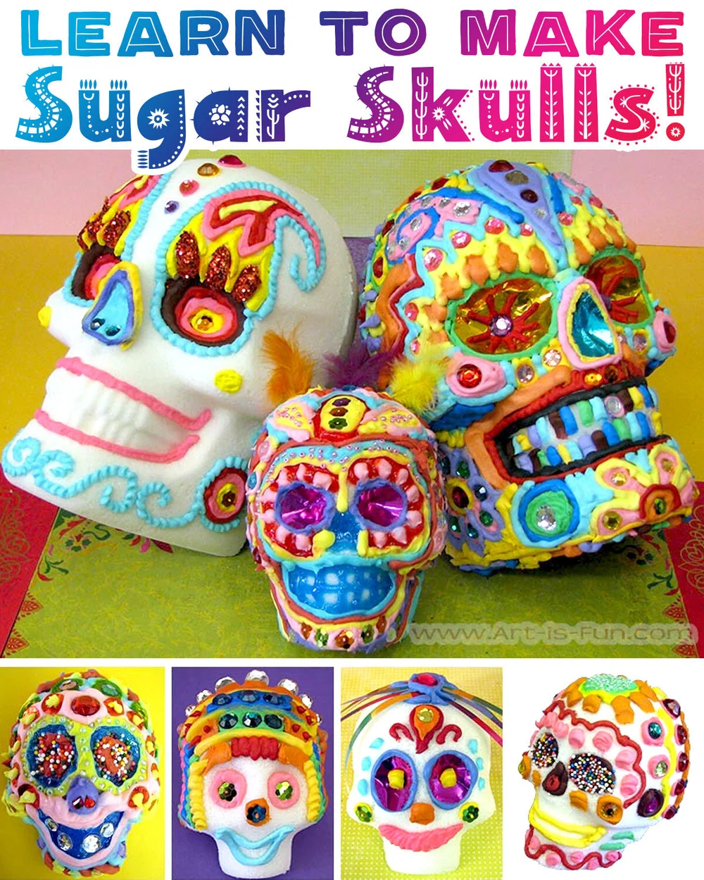Making Sugar Skulls How To Make Life Size Sugar Skulls Using A Wilton Mold Art Is Fun