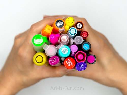 Handful of different marker brands