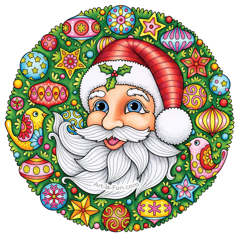 Santa Clause Coloring Page by Thaneeya McArdle