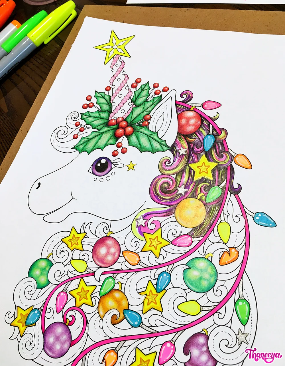 88  Coloring Pages Unicorn Christmas  Latest HD