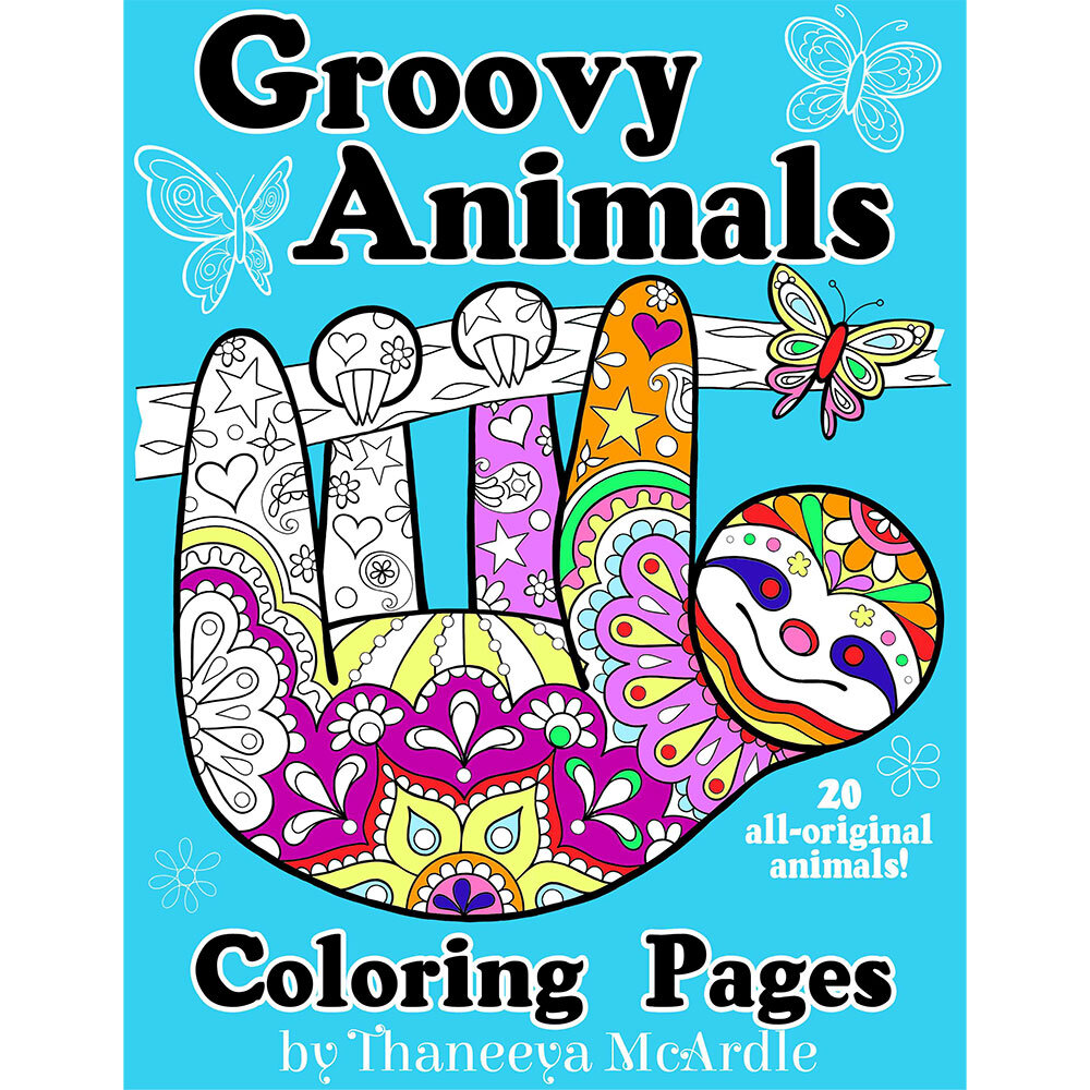 Groovy Animals Coloring Pages - Fun Printable E-Book of 20 Detailed Animals  to Color — Art is Fun