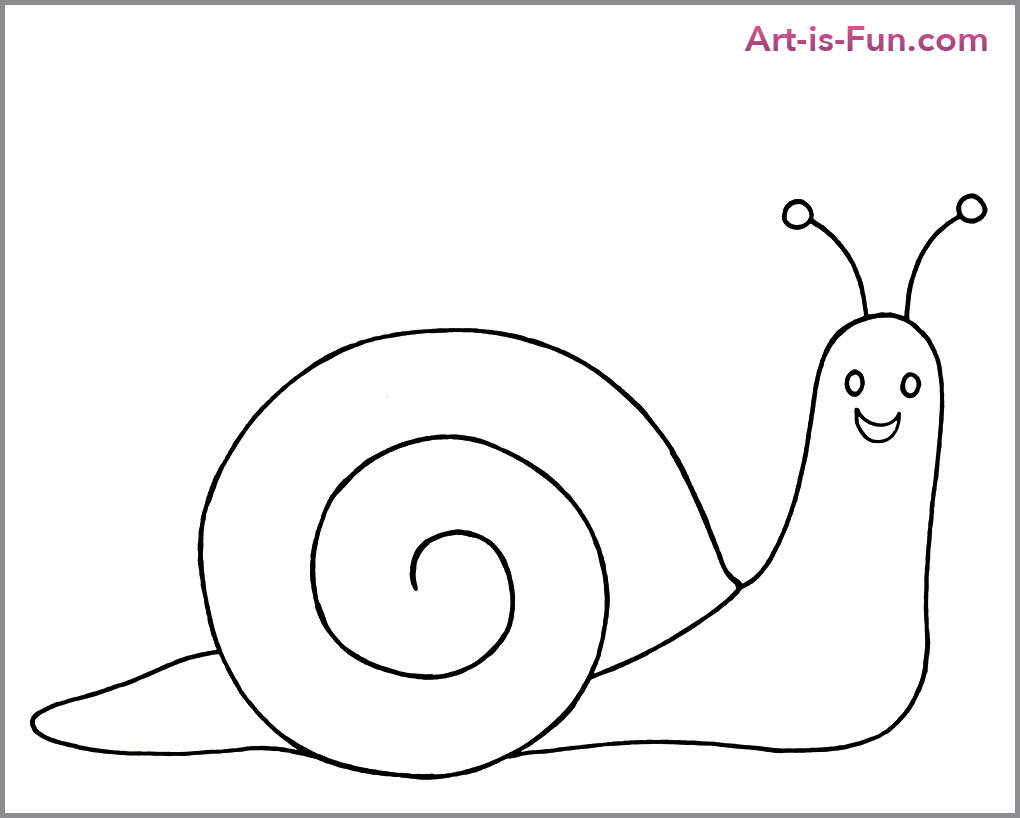 如何画可爱的蜗牛，第五步