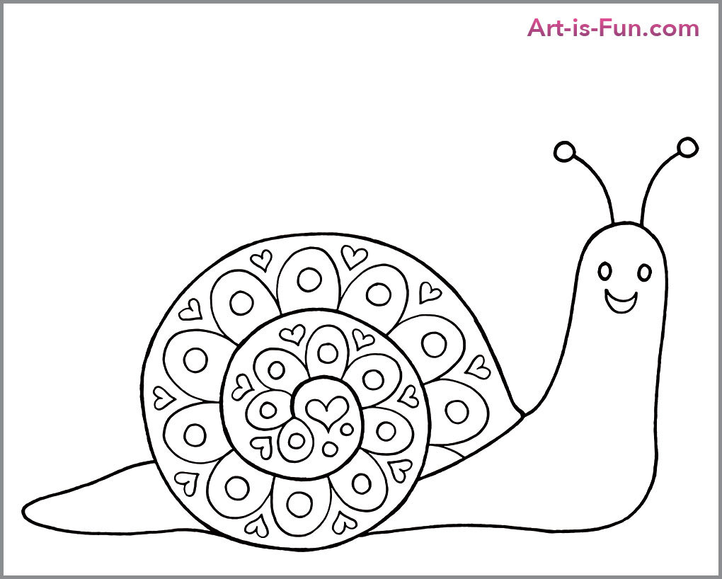 如何画可爱的蜗牛，第六步