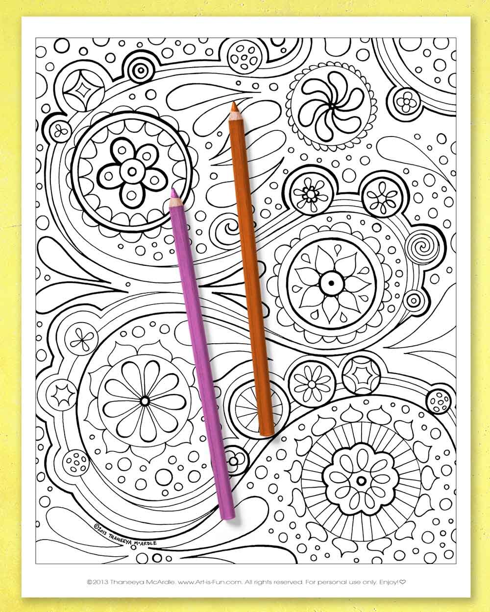 Abstract Coloring Pages - Printable E-Book of Groovy Abstract Designs