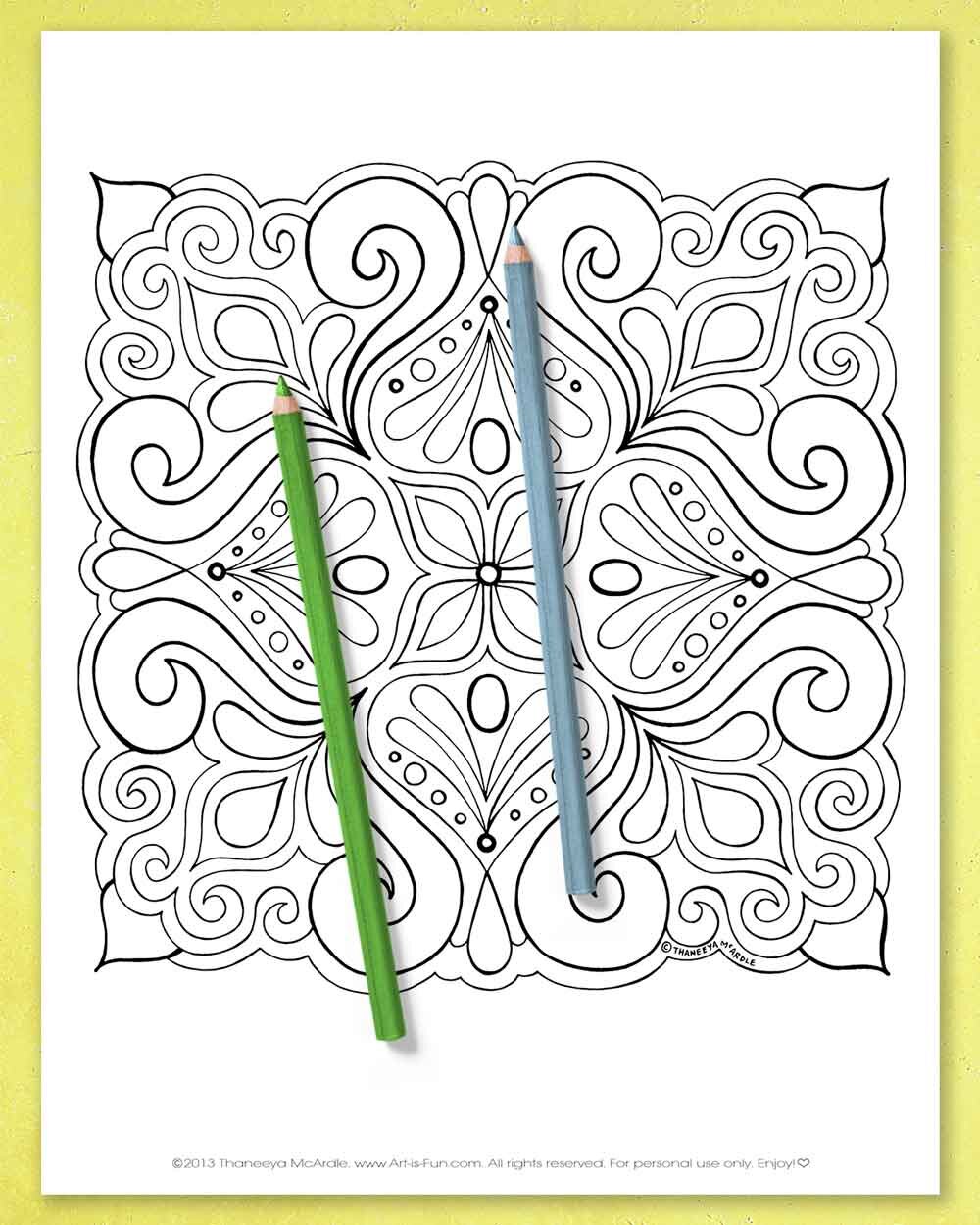 Abstract Coloring Pages - Printable E-Book of Groovy Abstract Designs
