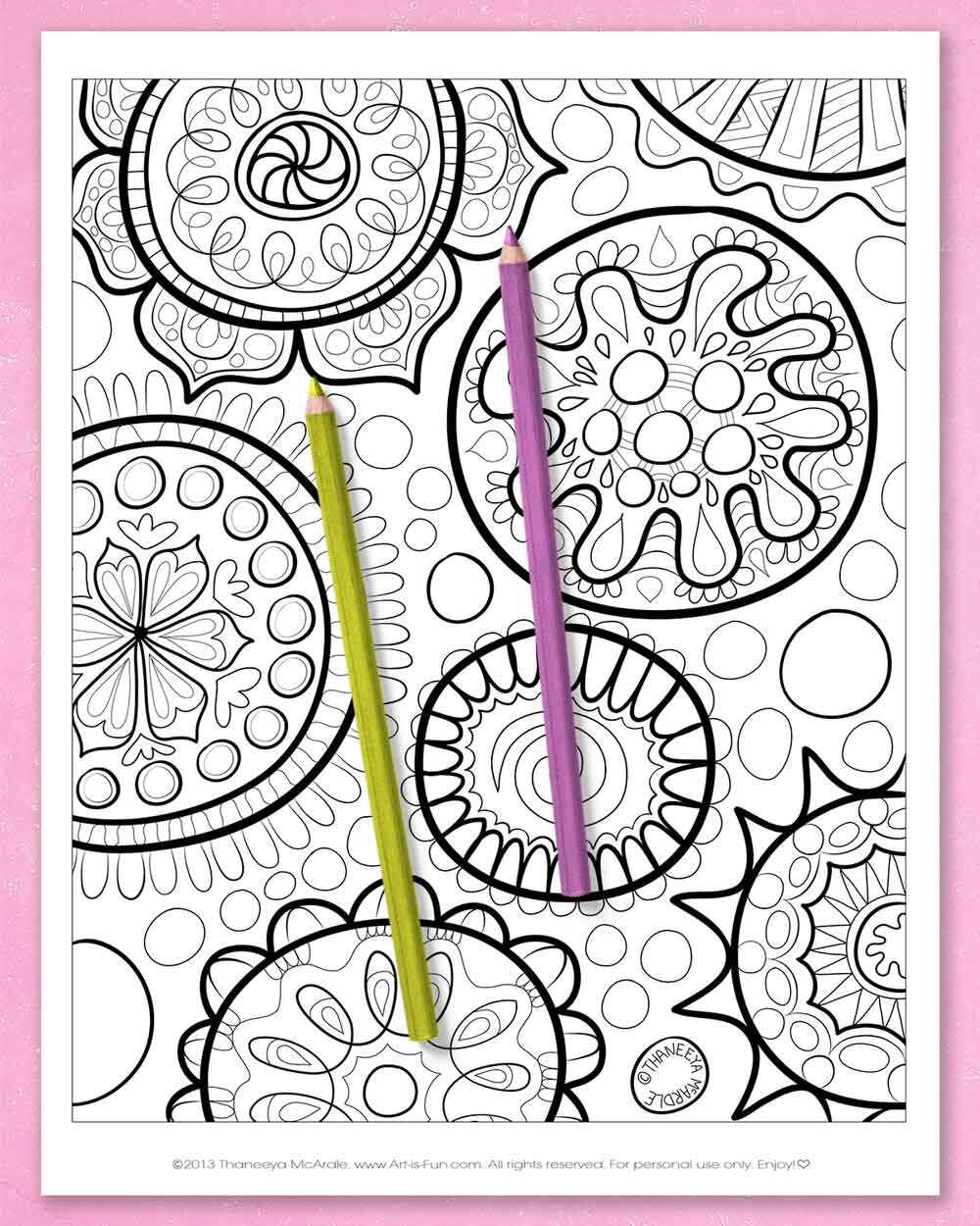 Abstract Coloring Pages - Printable E-Book of Groovy Abstract Designs