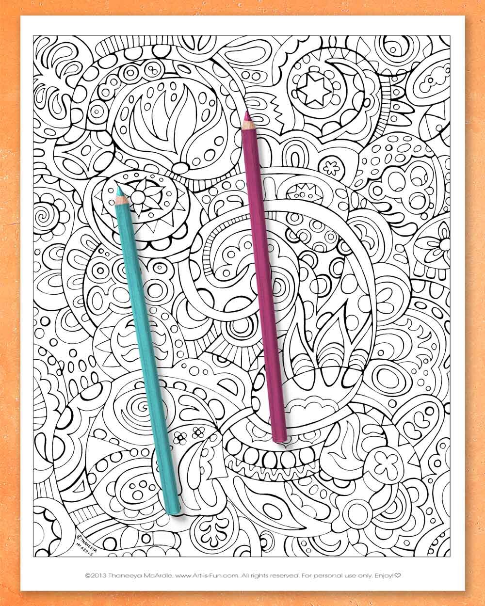 Abstract Coloring Pages - Printable E-Book of Groovy Abstract Designs