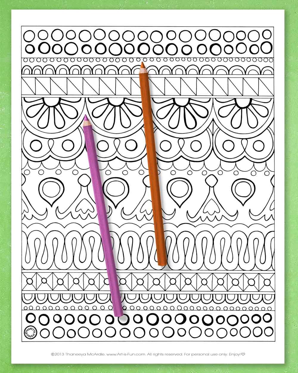 Abstract Coloring Pages - Printable E-Book of Groovy Abstract Designs