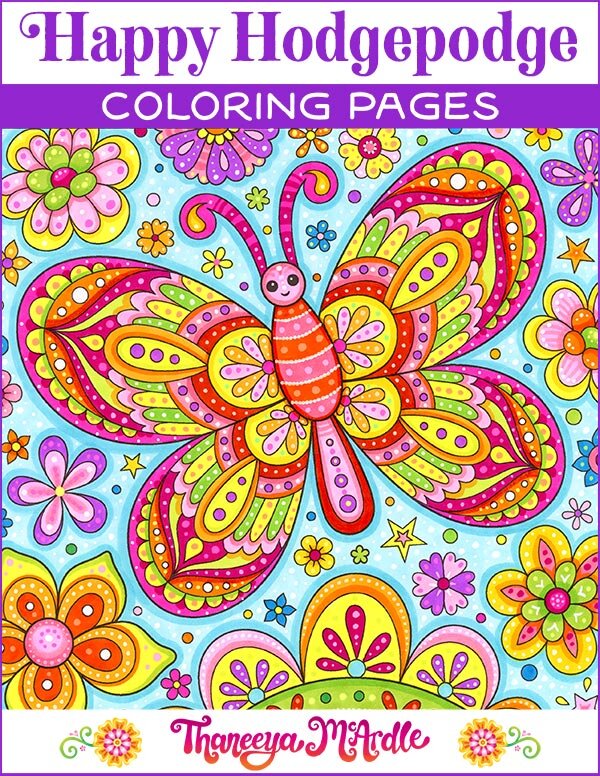 Happy Hodgepodge Coloring Pages - Set Of 27 Printable Coloring Pages By Thaneeya McArdle — Art Is Fun Happy Hodgepodge Coloring Pages - Set Of 27 Printable Coloring Pages By Thaneeya McArdle — Art Is Fun