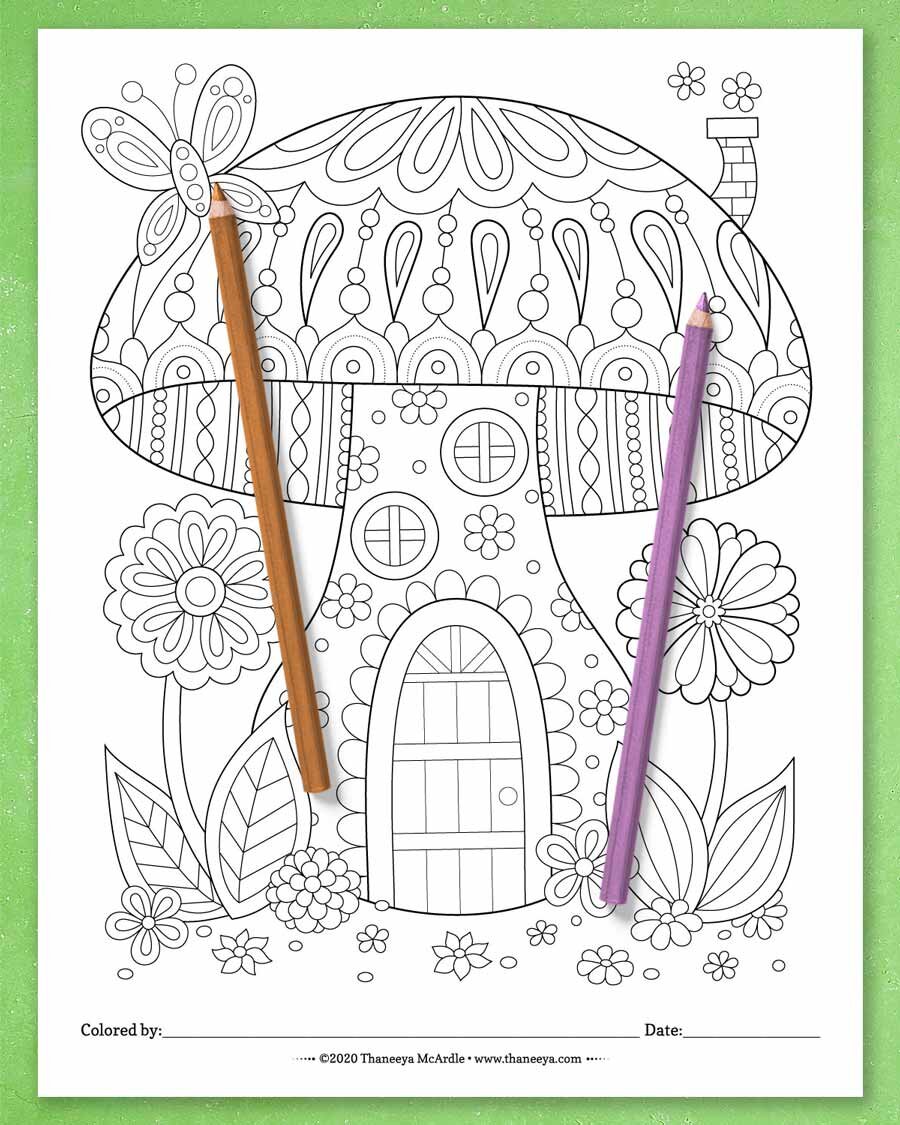 Whimsical Worlds Coloring Pages - Set of 10 Printable Coloring