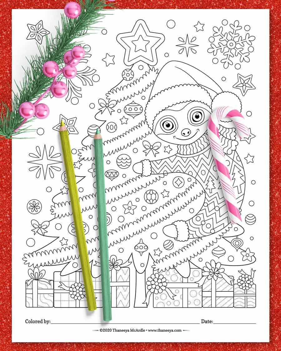 Christmas Animals Coloring Pages   Printable Christmas Coloring Pages for  All Ages — Art is Fun