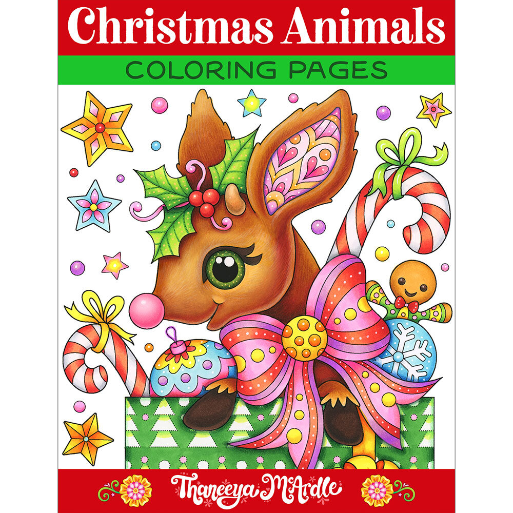 Christmas Animals Coloring Pages   Printable Christmas Coloring Pages for  All Ages — Art is Fun
