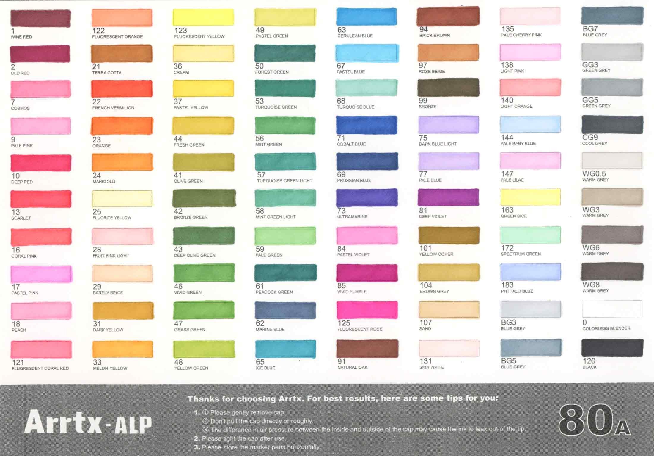 Arrtx Markers ALP 90 Colors Alcohol Markers with Dual Tips