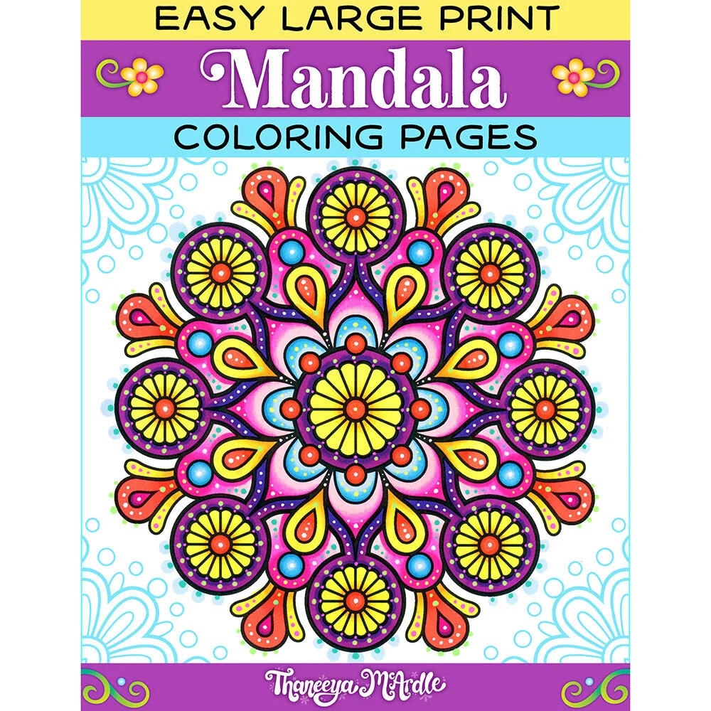 Easy Mandala Coloring Pages - Set of 12 Printable Mandala Coloring