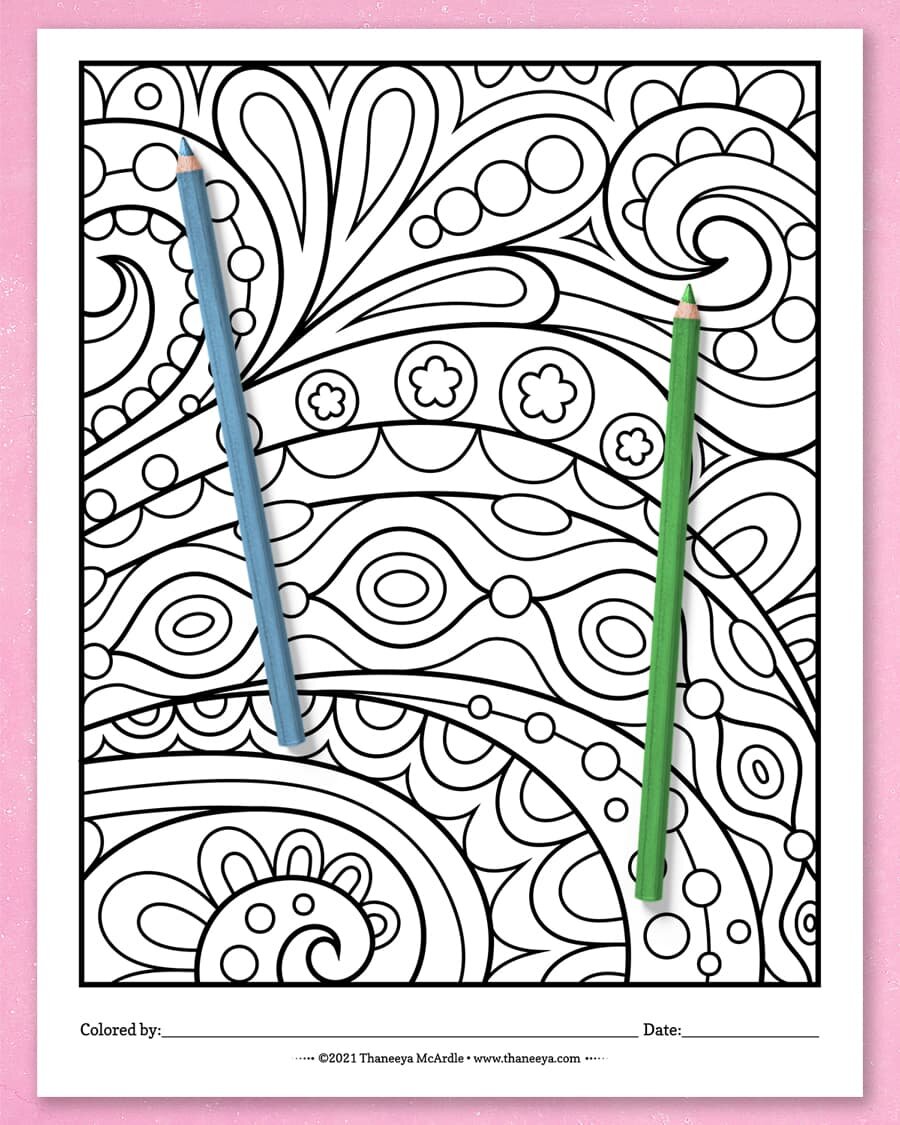 Easy Abstract Coloring Pages   Printable Coloring Pages for Adults, Teens  and Kids — Art is Fun