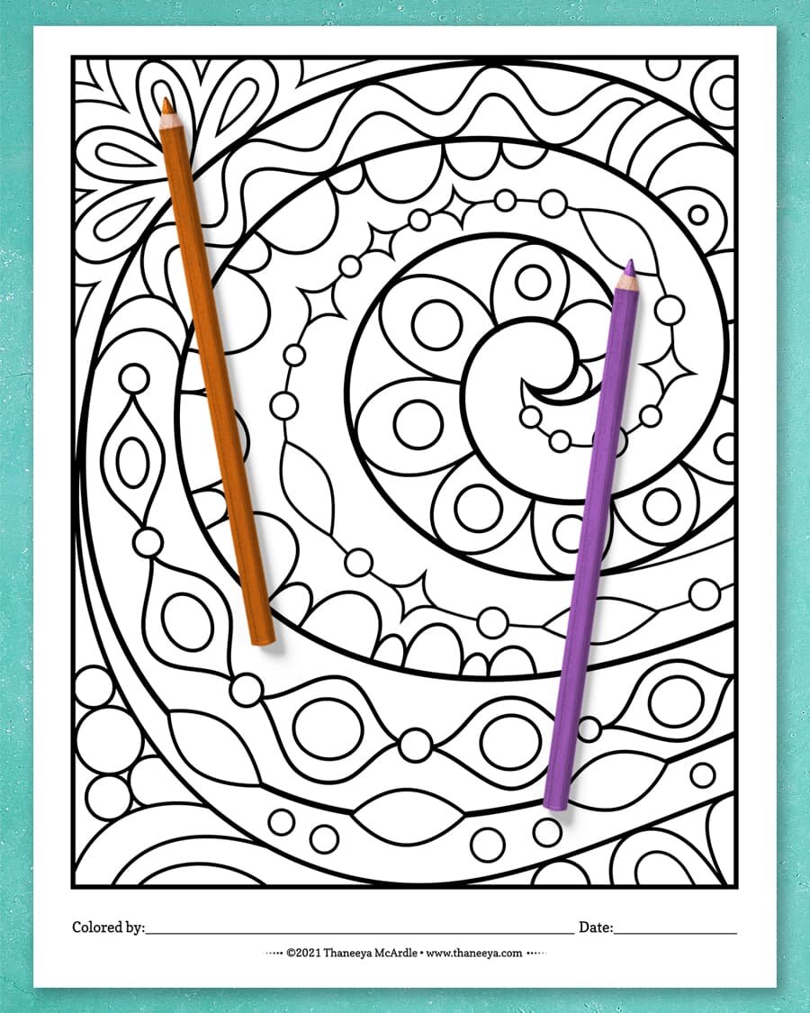 Easy Abstract Coloring Pages   Printable Coloring Pages for Adults, Teens  and Kids — Art is Fun