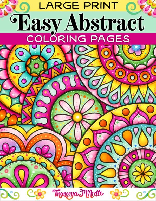 Easy Adult Coloring Books: Large Print Mandala Designs Coloring