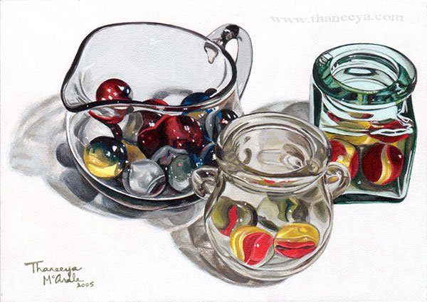 Photorealistic Marbles Painting by Thaneeya McArdle