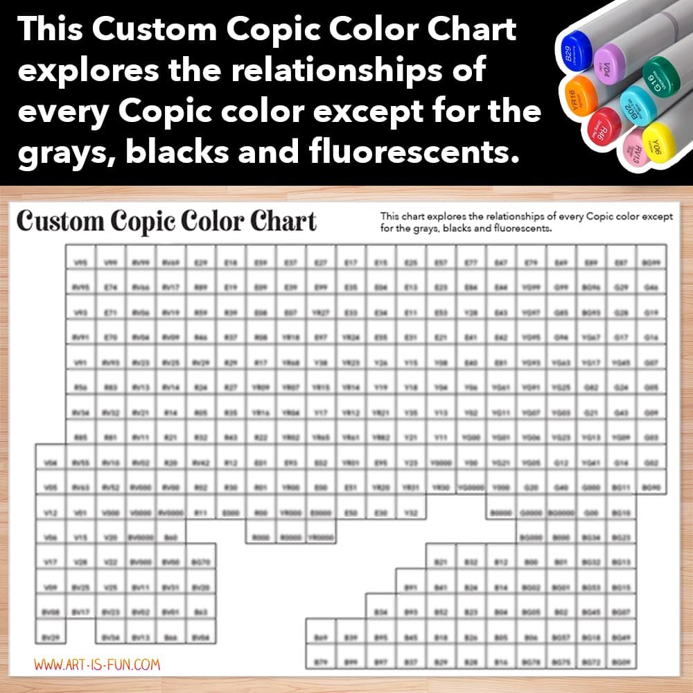 printable sharpie color list custom copic color chart organized