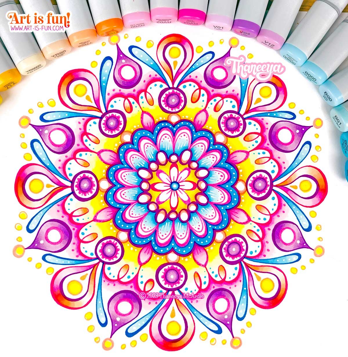 learn how to draw a mandala video tutorial by Thaneeya McArdle 1