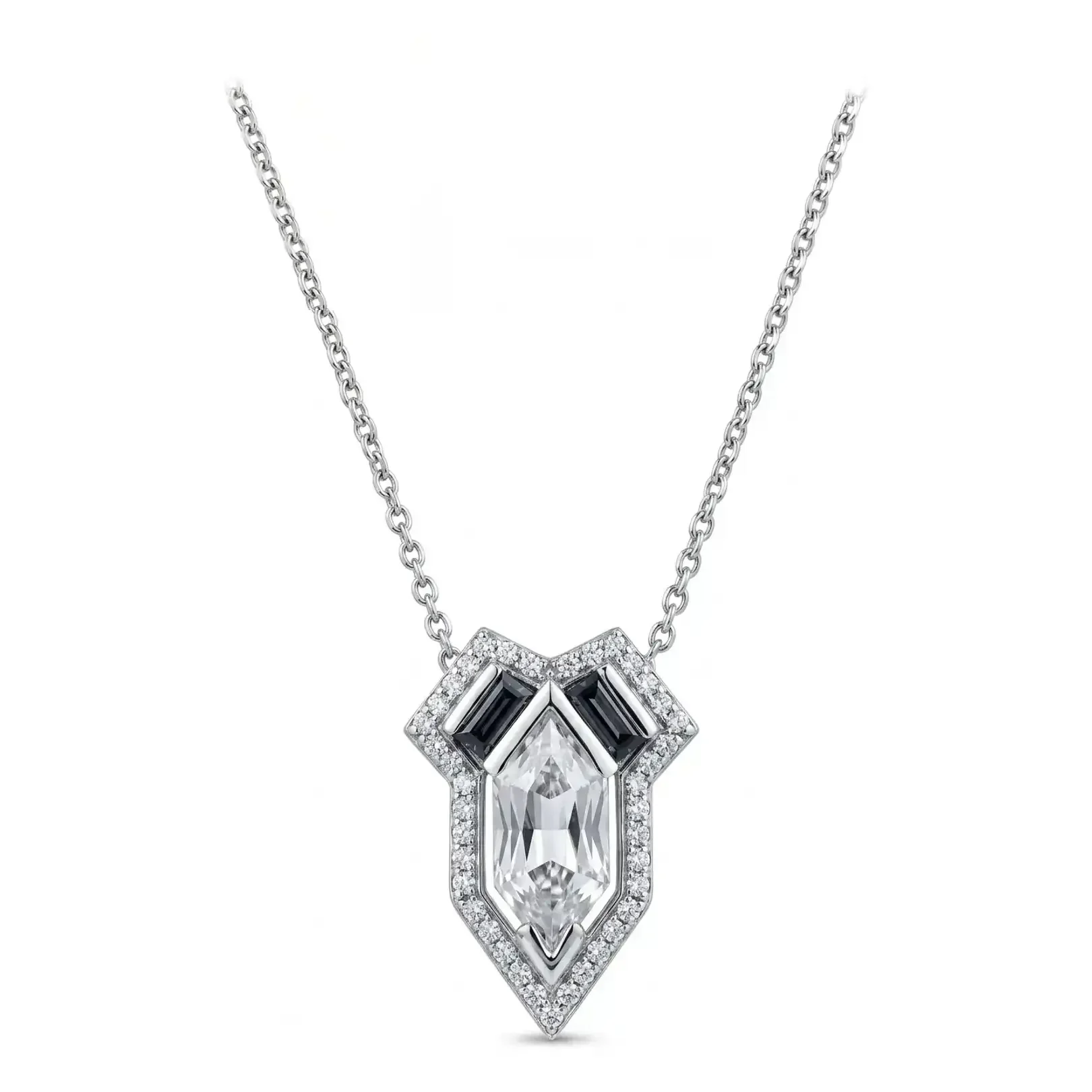 NOCTRA// CATHEDRAL Phenakite, Grey Spinel & Diamond Necklace