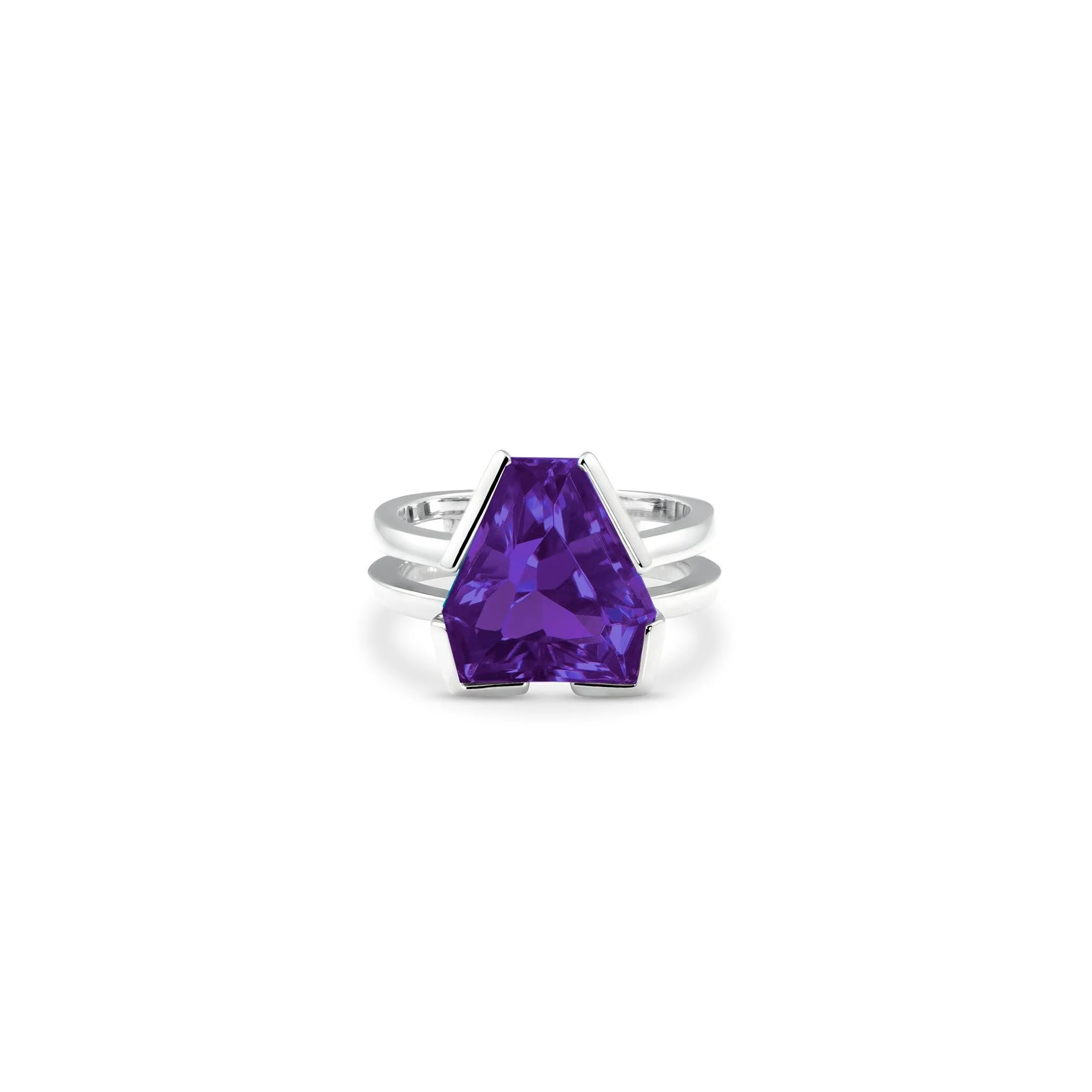 SOLD// Jackson's Crossroads Amethyst Architect Ring Double