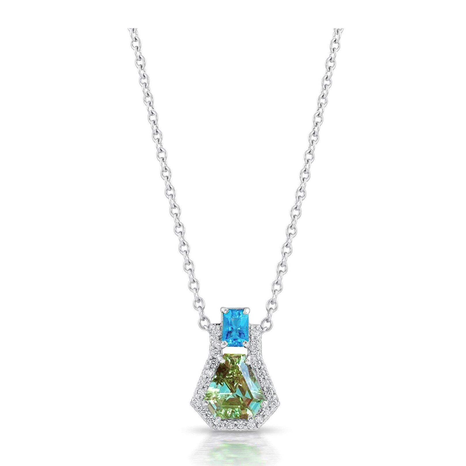 ARIA Mint Garnet, Blue Tourmaline & Diamond Necklace