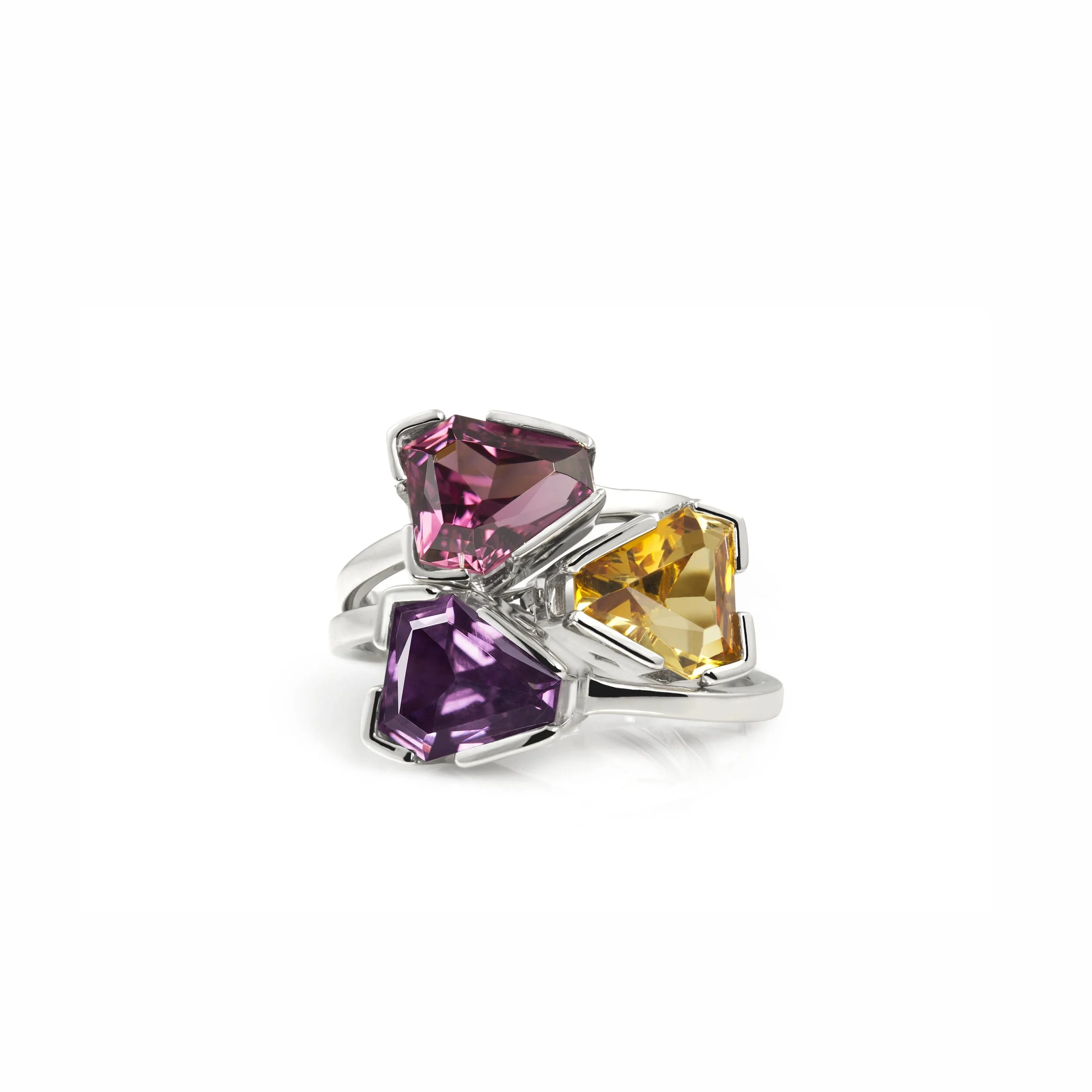 Architect Ring Small// Mahenge Garnet, Tourmaline, Color-Change Pyrope