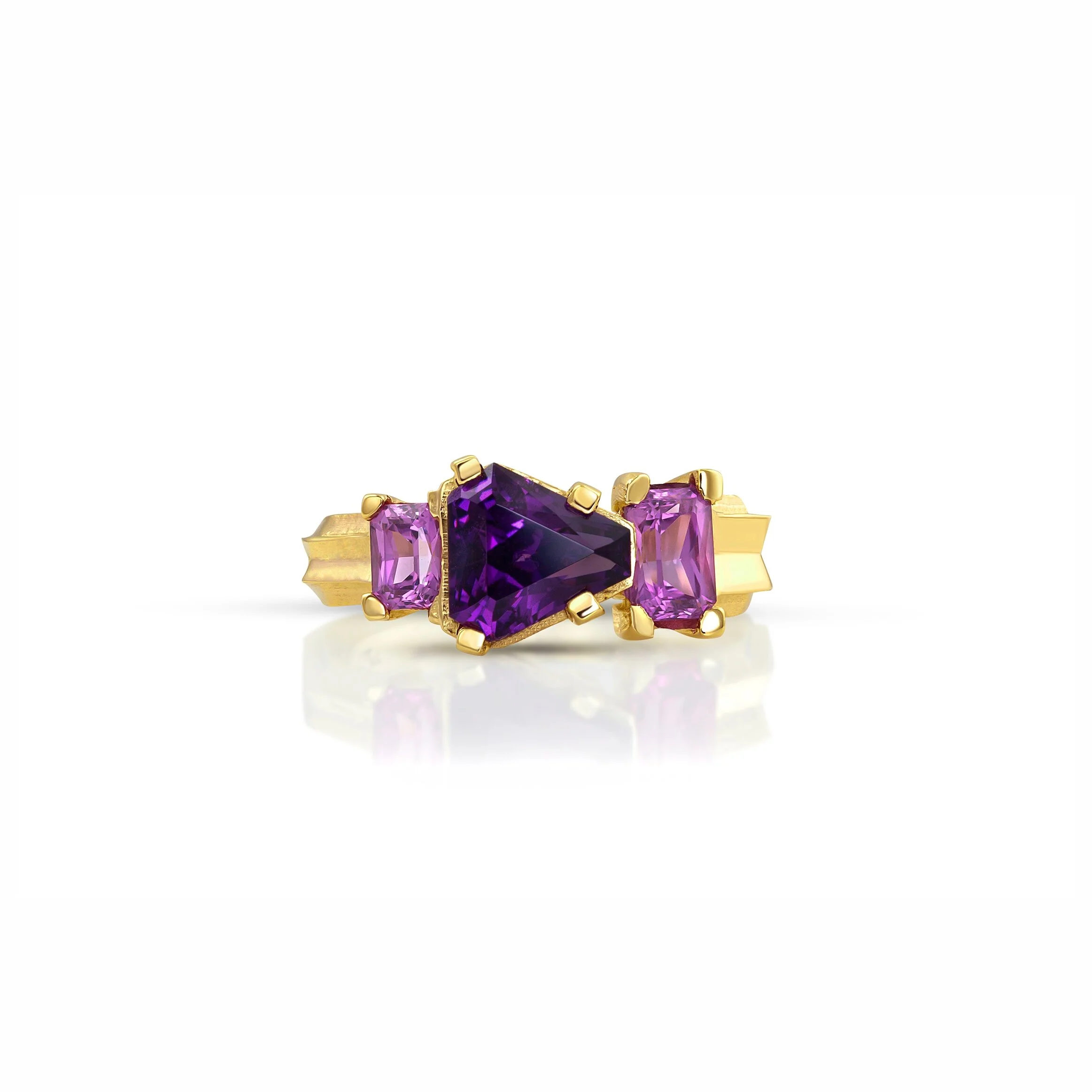 SOLD// TRIO// Color-Change Garnet & Purple Spinel Ring