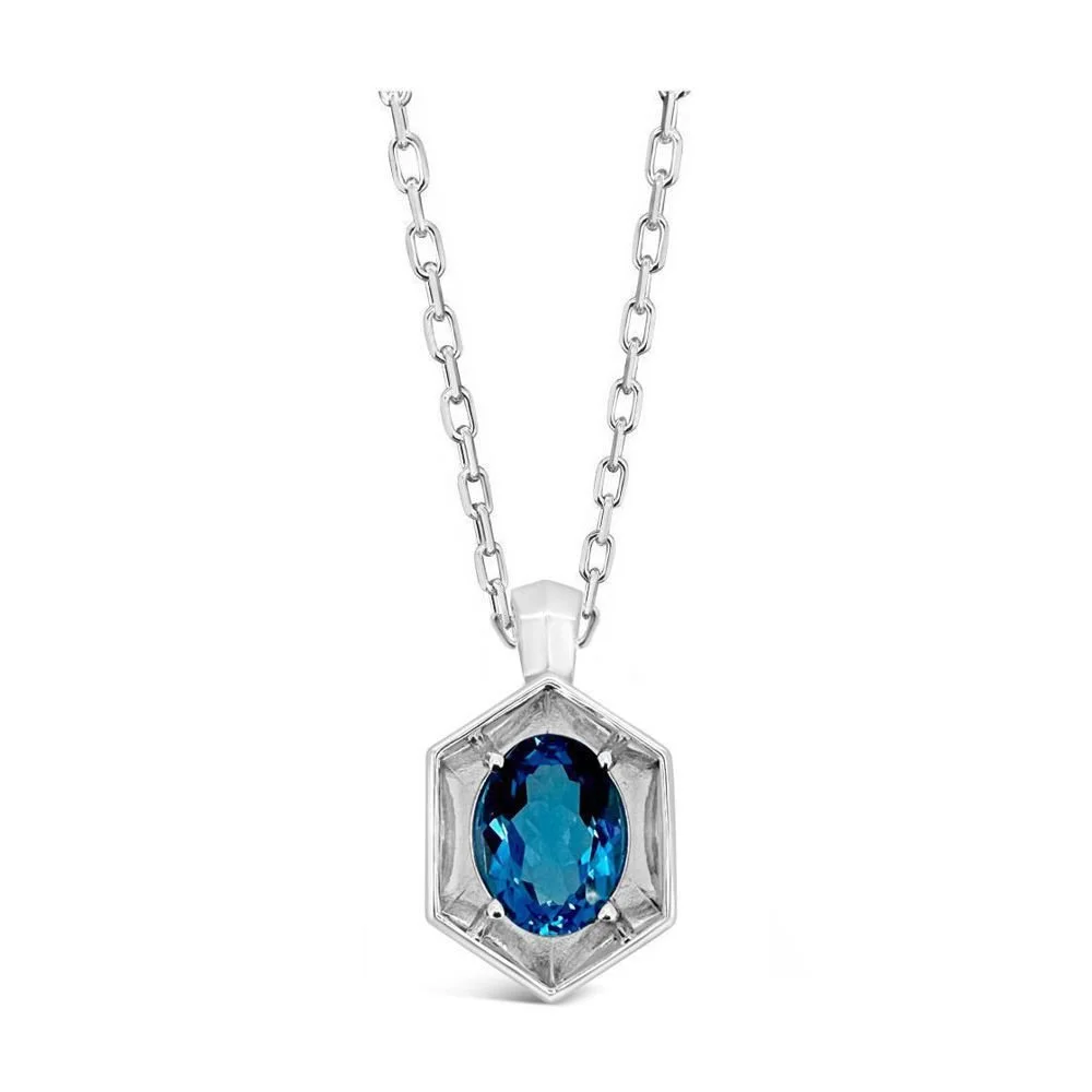 SOLD// Swiss Blue Topaz COSMOS Men's Necklace, SS