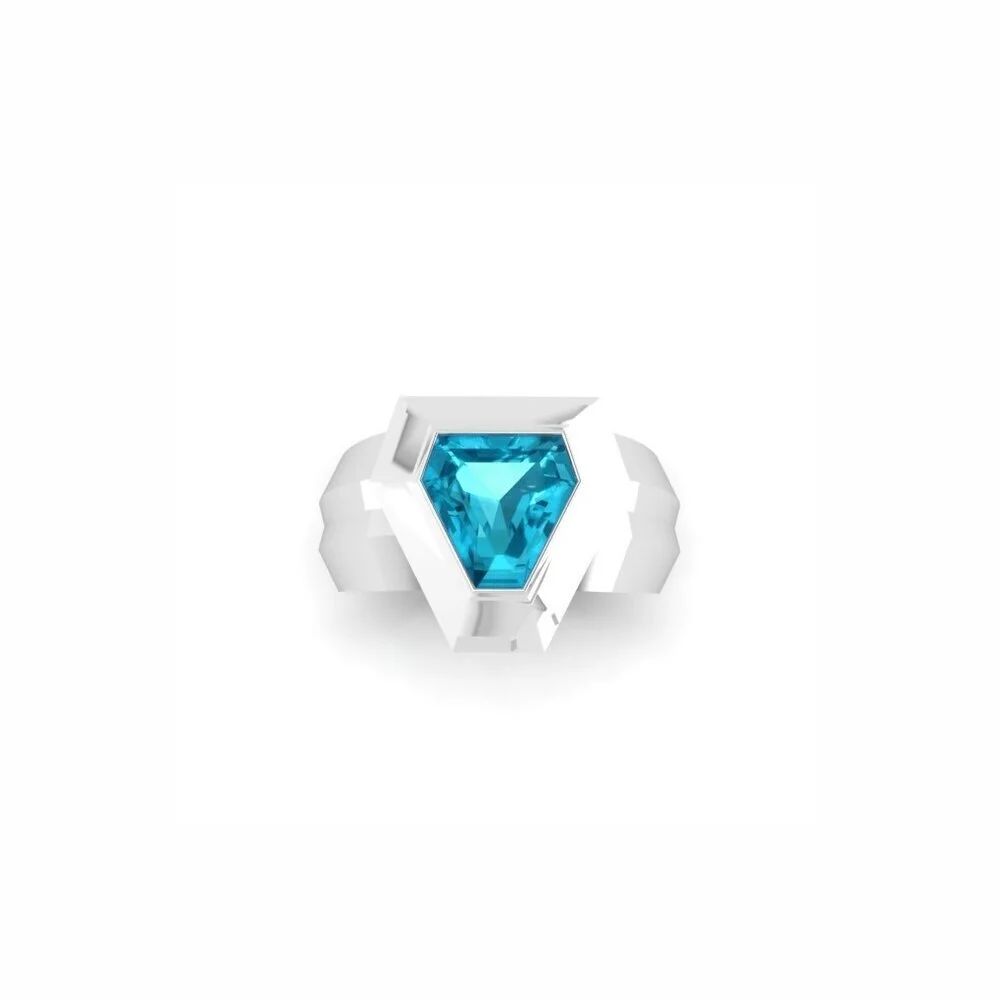 SOLD// Topaz, Swiss Blue, GALAXY Ring, 1.92ct