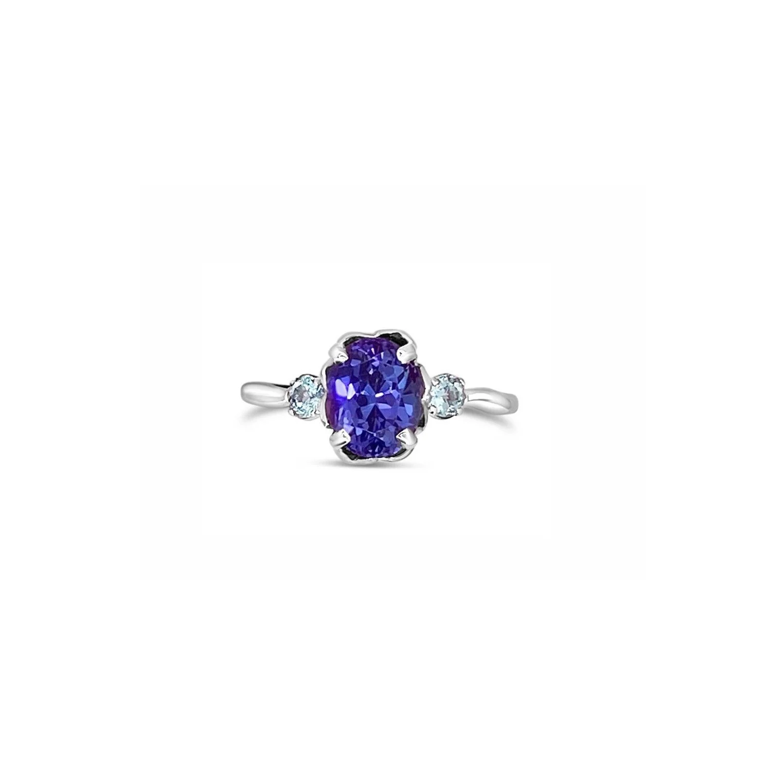 SOLD// Tanzanite &amp; Apatite Femme Petale Petite Ring