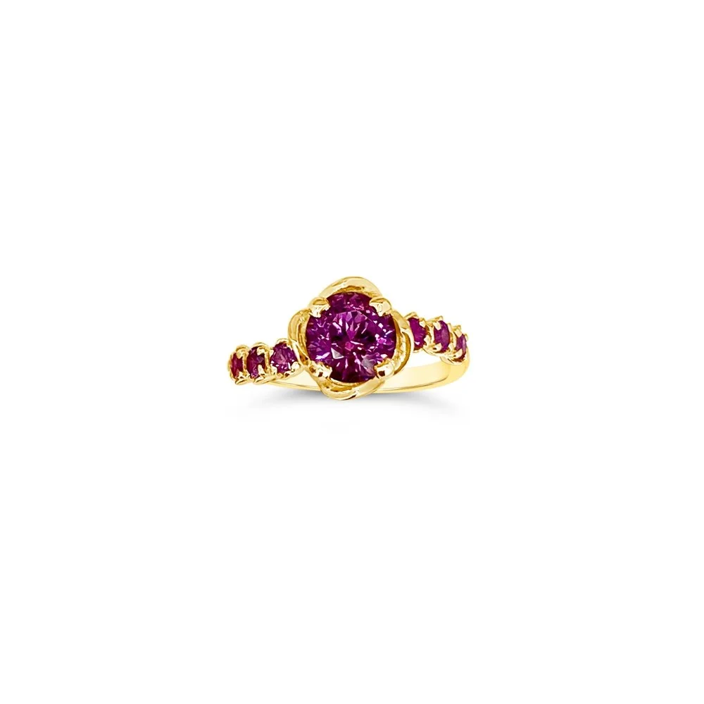 Mahenge Garnet & Purple Sapphire Femme Petale Posey Ring