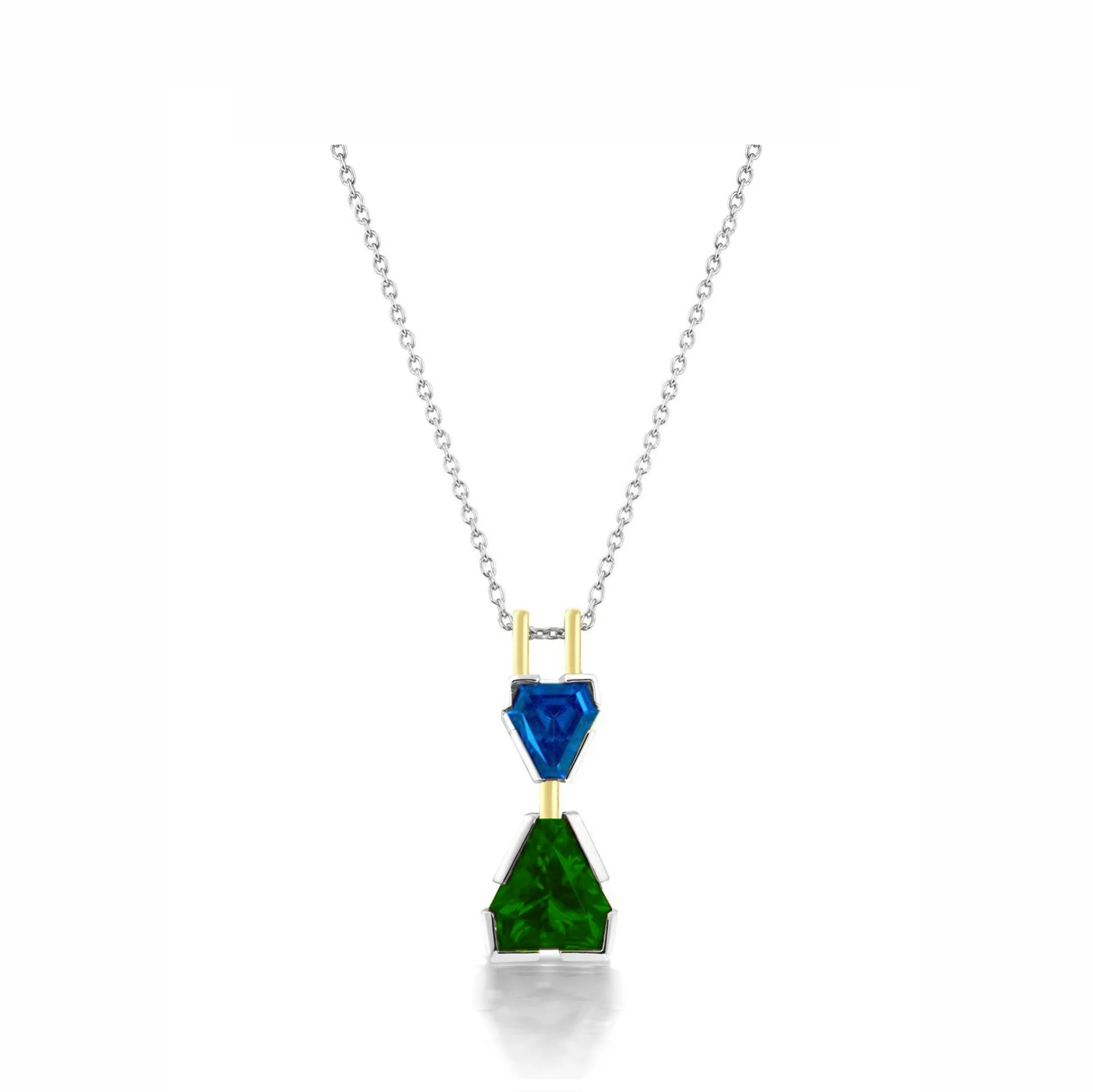 The Architect// Blue Tourmaline & Chrome Tourmaline Pendant