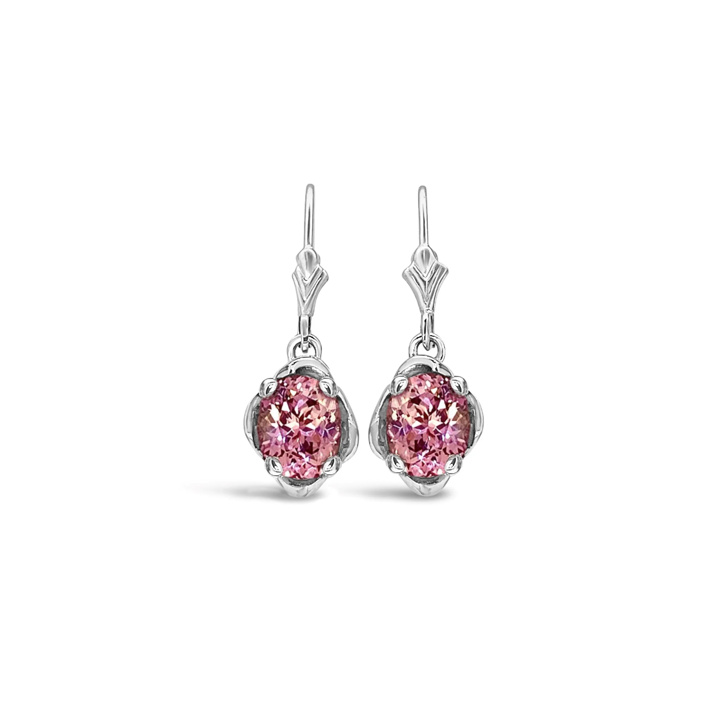 SOLD// Peach Mahenge Garnet Femme Petale Classic Tulip Dangle Earring