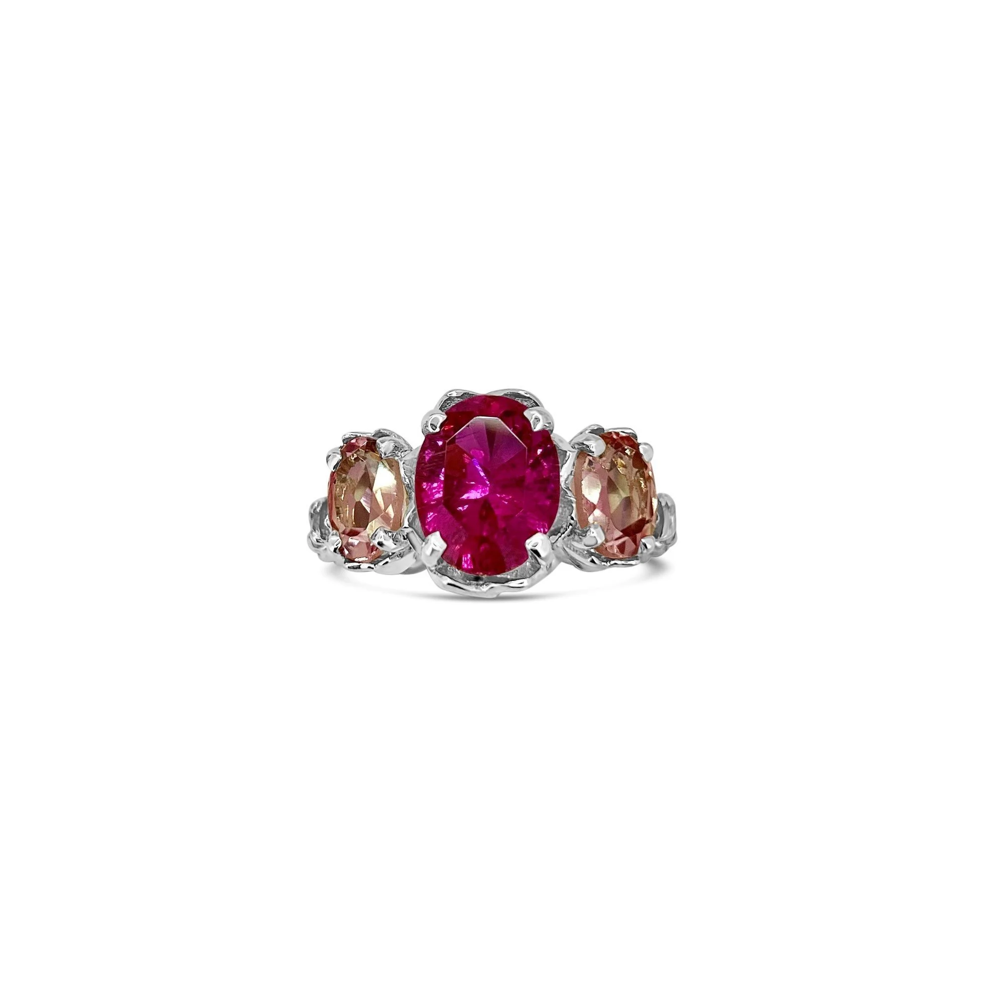 SOLD// Multicolor Tourmaline Femme Petale Bouquet Ring