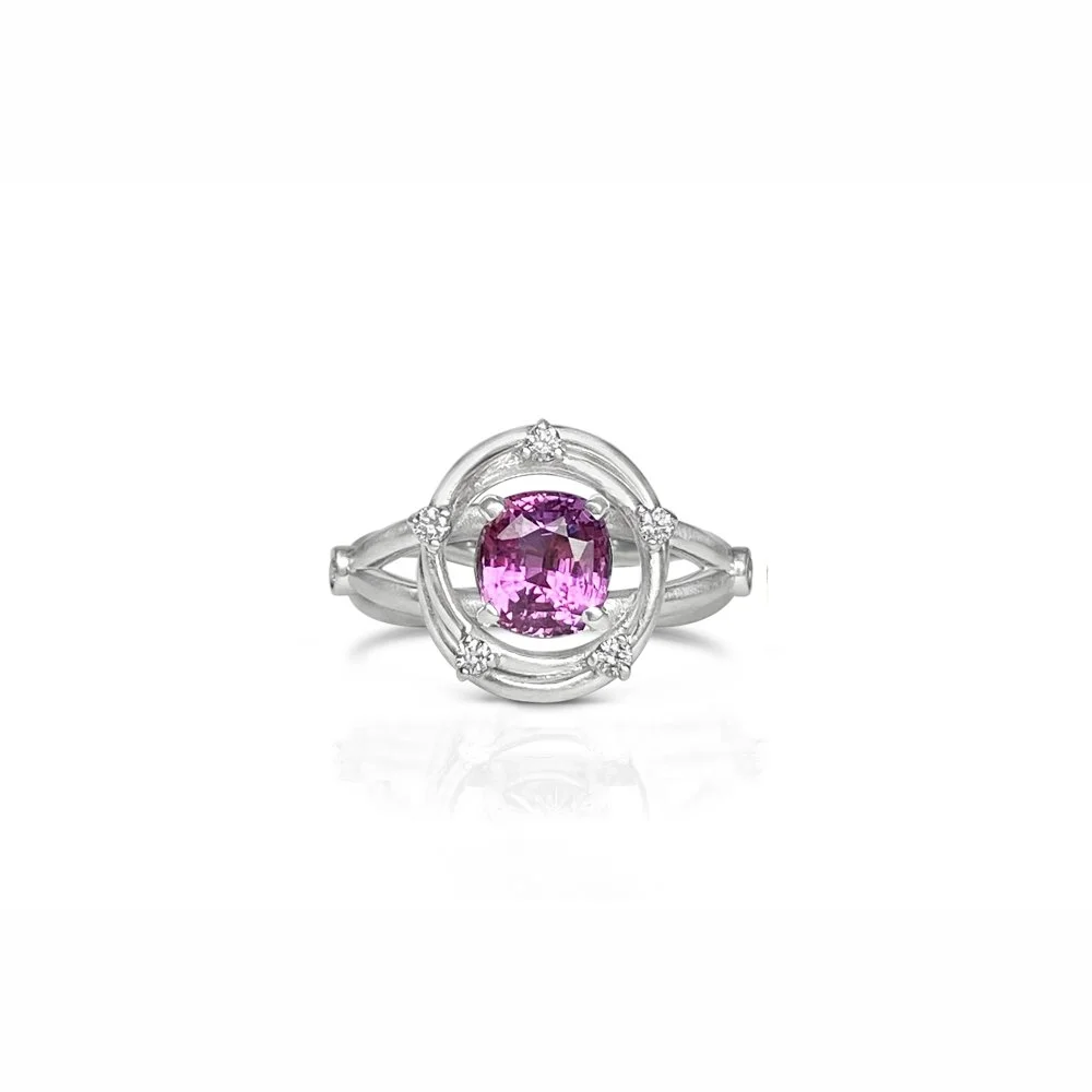 ATOMIC LOVE// Pink Sapphire Diamond Ring